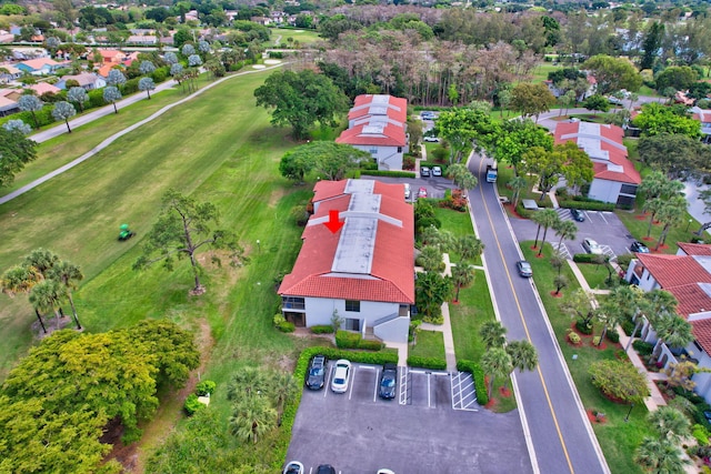 drone / aerial view with a residential view