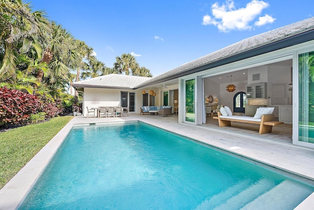 189 Shelter Ln, Jupiter Inlet Colony, FL 33469 - pool featuring outdoor lounge area and a patio