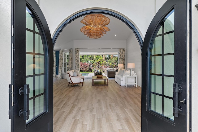 189 Shelter Ln, Jupiter Inlet Colony, FL 33469 - interior space featuring french doors and light wood-style floors