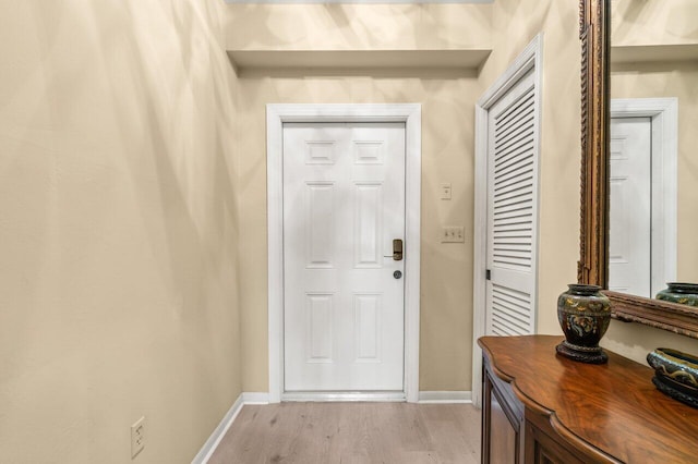 entryway with light wood-type flooring