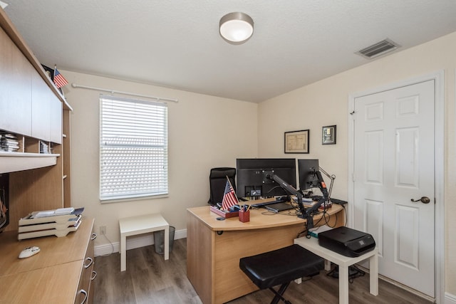 office featuring dark hardwood / wood-style flooring