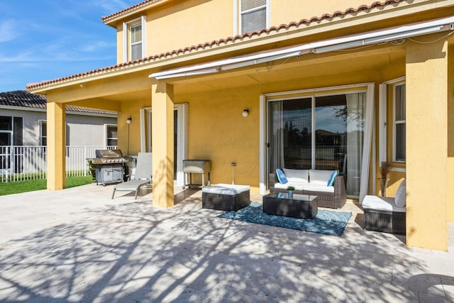 view of patio / terrace featuring grilling area and an outdoor hangout area