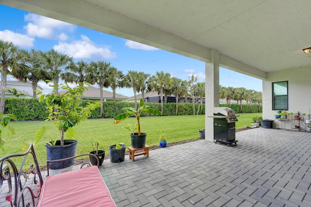 view of patio / terrace featuring a grill