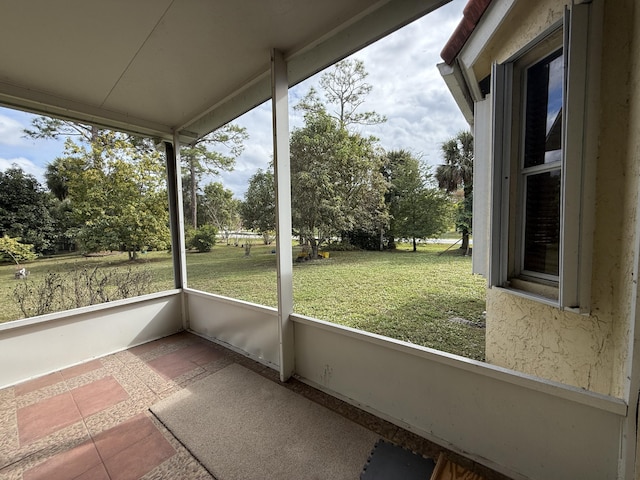 view of unfurnished sunroom