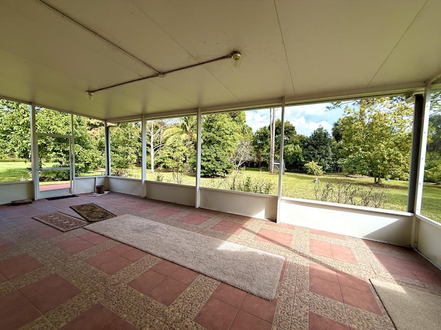 view of unfurnished sunroom