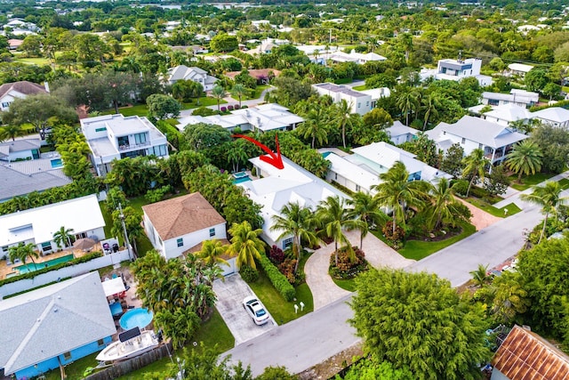 aerial view featuring a residential view