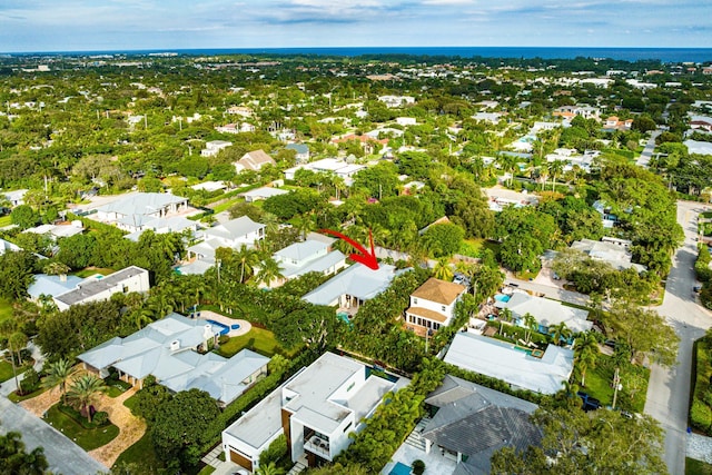 drone / aerial view with a residential view