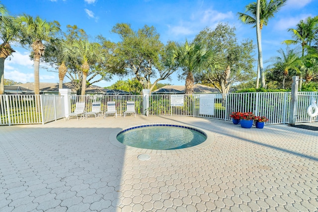 view of pool with a patio area