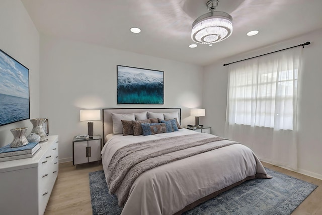 bedroom featuring light hardwood / wood-style flooring