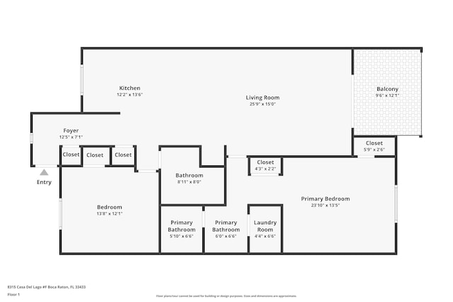 8315 Casa Del Lago Unit F, Boca Raton, FL 33433 - room layout