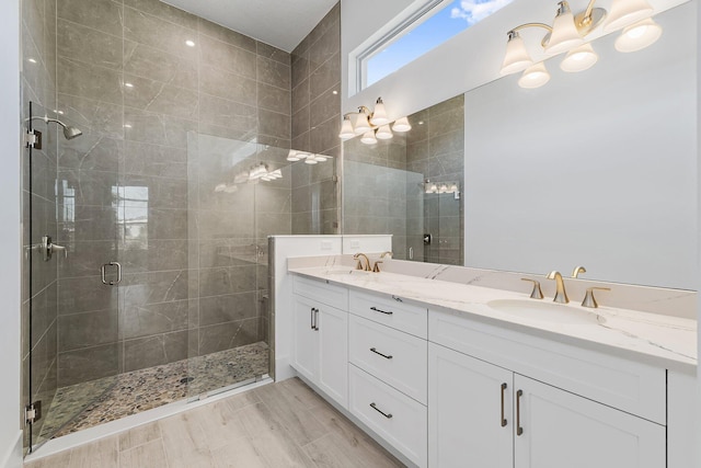 359 SE Via Sangro, Port Saint Lucie, FL 34952 - bathroom with a stall shower and double vanity