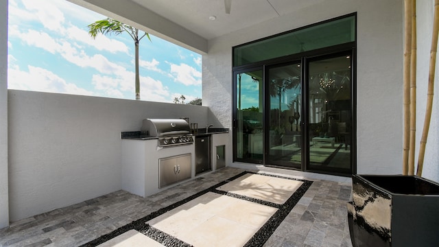 view of patio featuring a grill and area for grilling