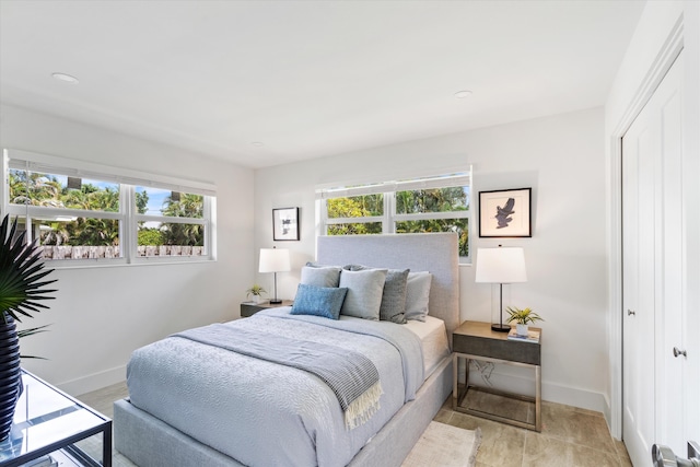 bedroom with a closet