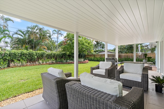 view of patio / terrace featuring an outdoor hangout area