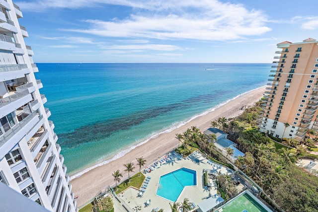 property view of water with a view of the beach