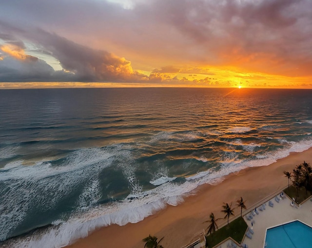 water view with a view of the beach