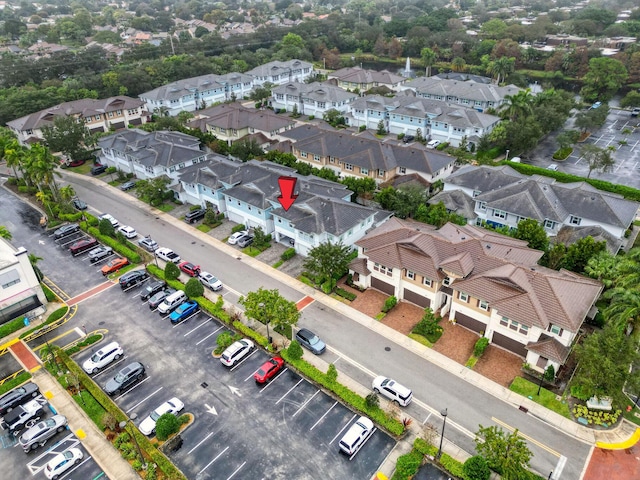 bird's eye view with a residential view