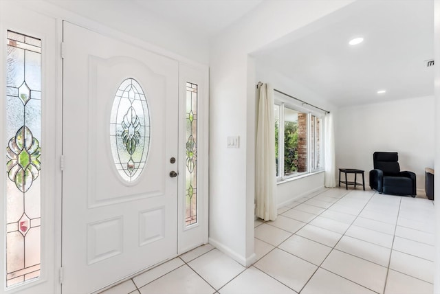 view of tiled foyer