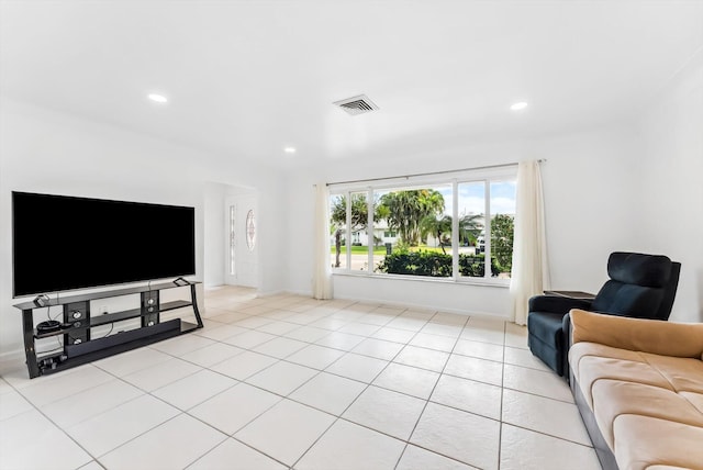 view of tiled living room