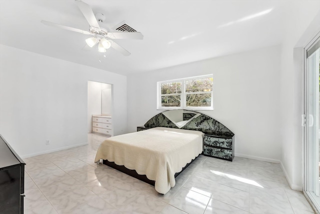 bedroom with ceiling fan