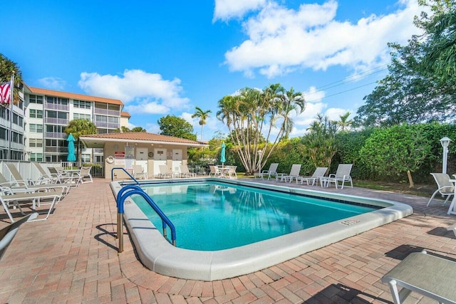 view of pool featuring a patio area