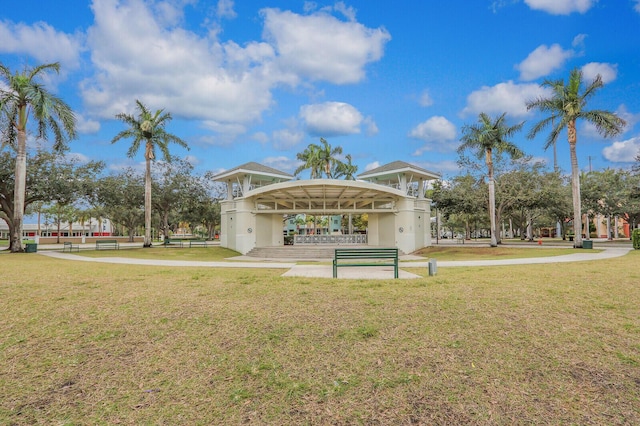 view of community with a lawn