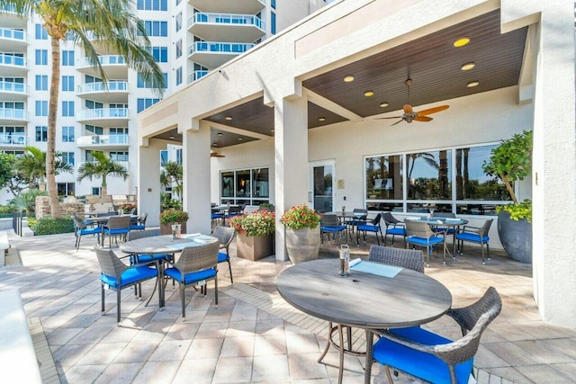 view of patio / terrace with ceiling fan