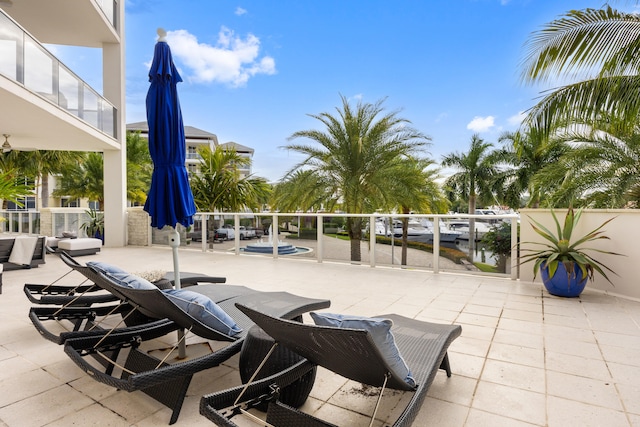 view of patio / terrace featuring a balcony