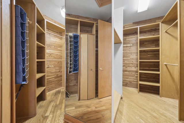 spacious closet with light wood-type flooring