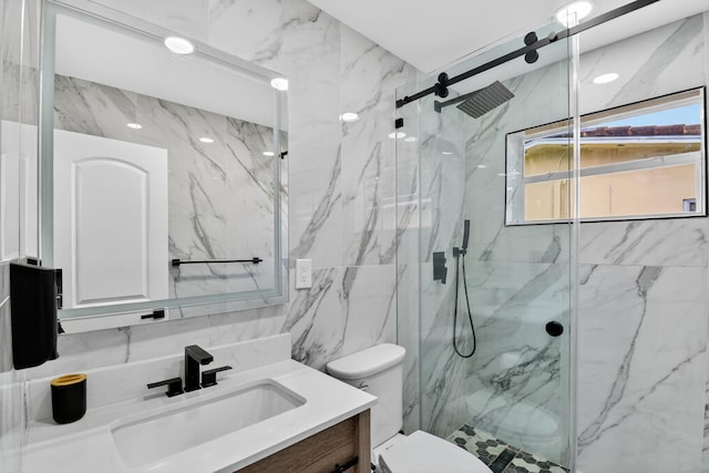 2112 N 14th Ter, Hollywood, FL 33020 - full bath with tile walls, a marble finish shower, and vanity