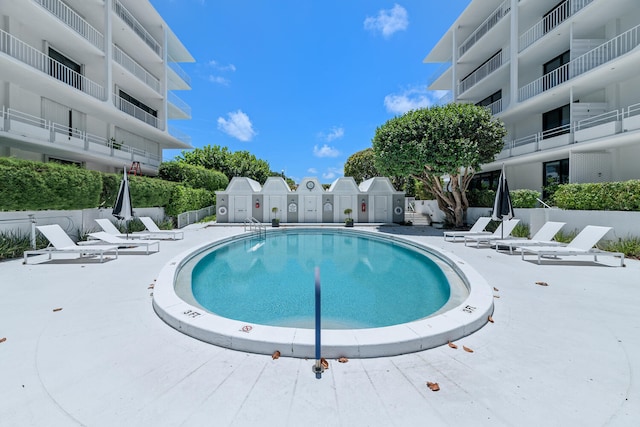 view of pool featuring a patio area