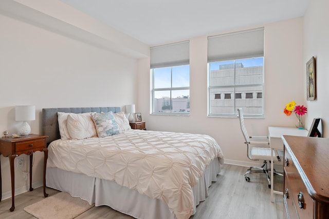 bedroom featuring light hardwood / wood-style flooring