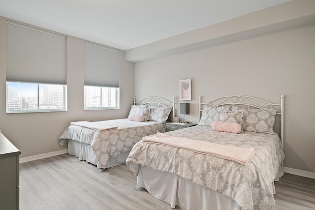 bedroom featuring light hardwood / wood-style floors