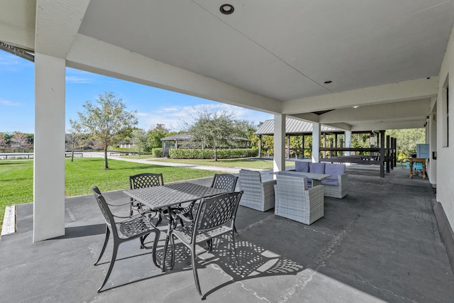 view of patio with an outdoor hangout area