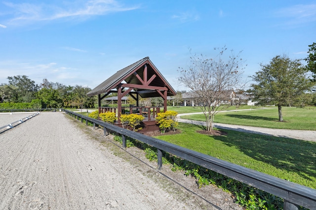 view of home's community featuring a gazebo and a lawn