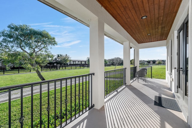 balcony with a rural view