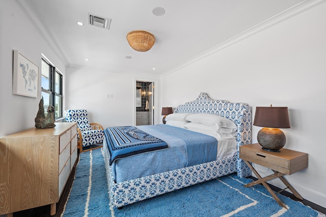 bedroom featuring ornamental molding