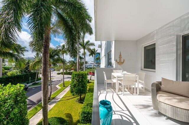 balcony with a patio area