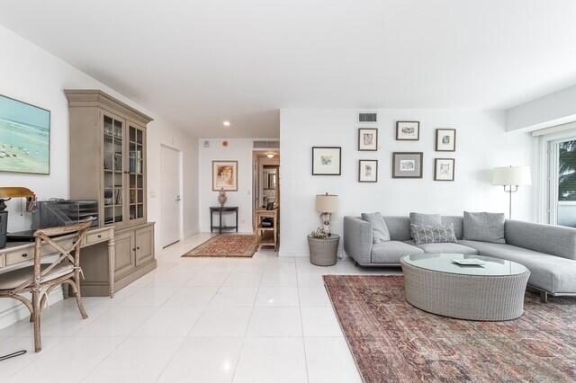 view of tiled living room