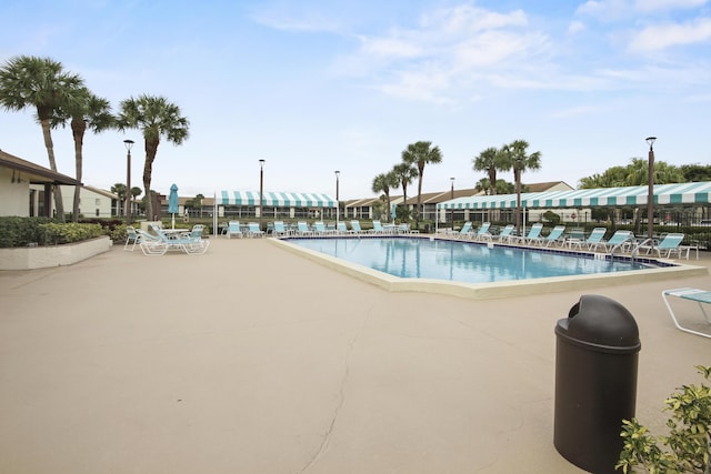 view of pool featuring a patio area