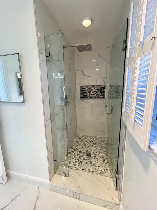 bathroom featuring walk in shower