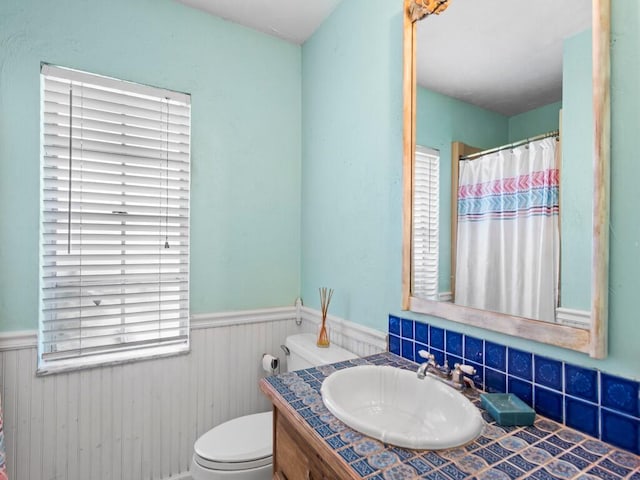 bathroom with toilet and vanity