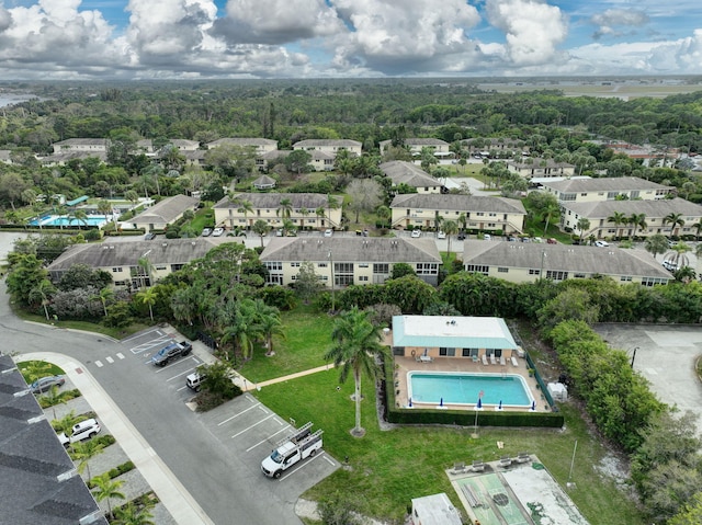 aerial view featuring a residential view