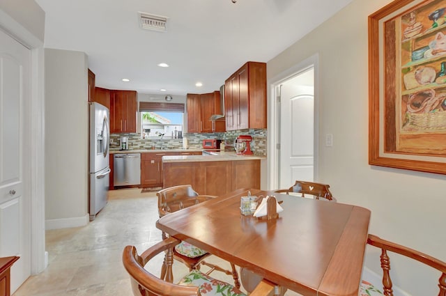 view of dining area