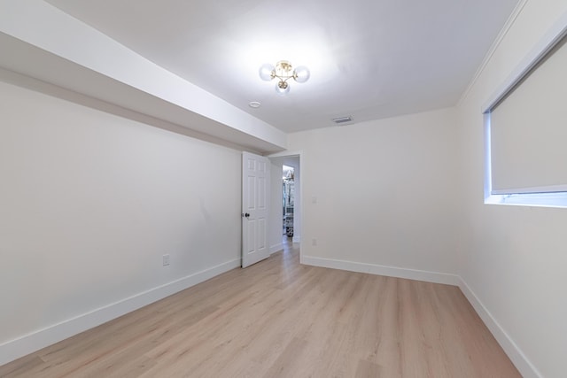 empty room featuring light hardwood / wood-style floors