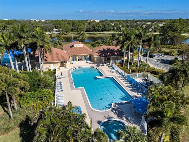 view of pool featuring a patio