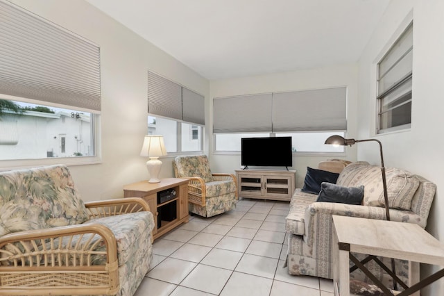 view of tiled living room