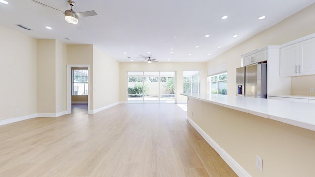 interior space with light hardwood / wood-style flooring