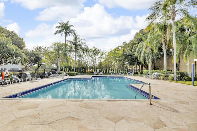 view of pool featuring a patio area