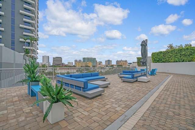 view of patio featuring an outdoor hangout area